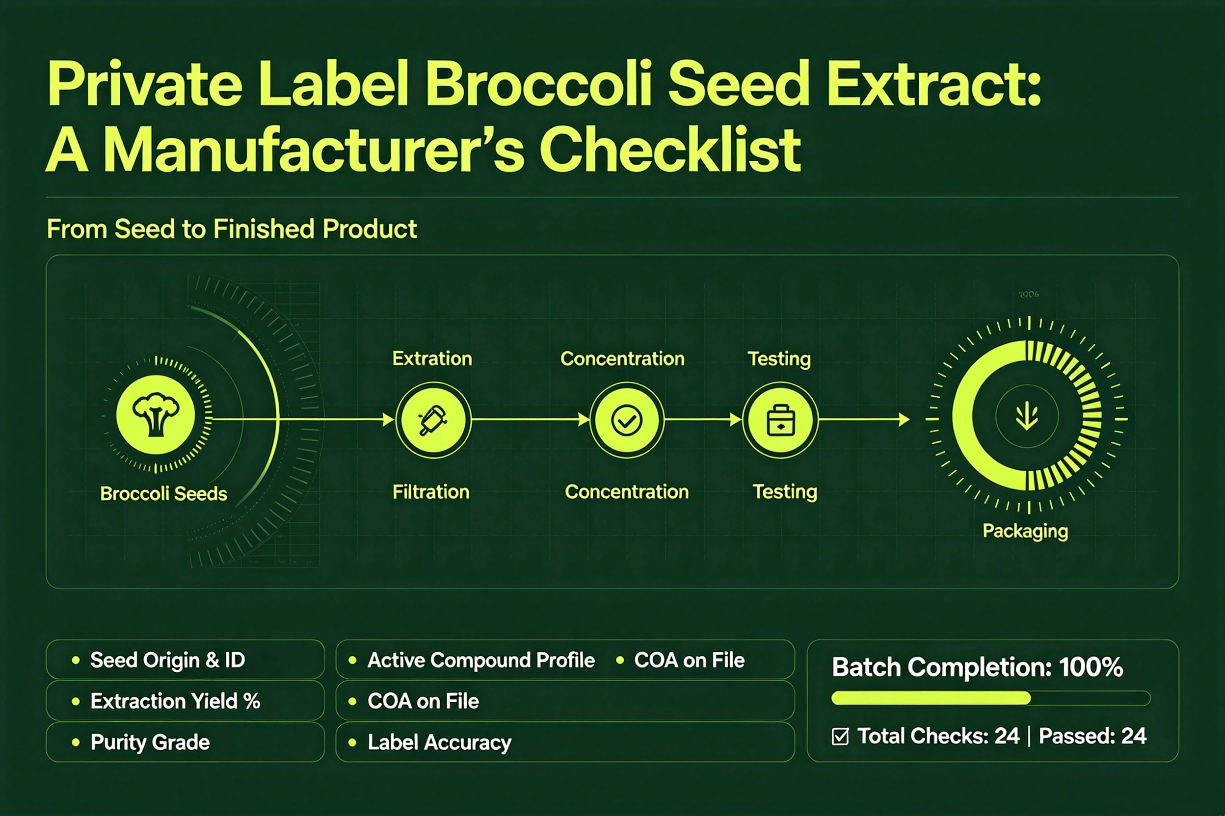 Private Label Broccoli Seed Extract: Ib Lub Chaw Tsim Tshuaj Tshawb Xyuas